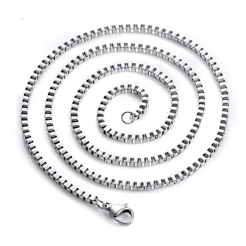 Modern Chain Necklace-Stainless Steel 2mm Box  Chain Necklace