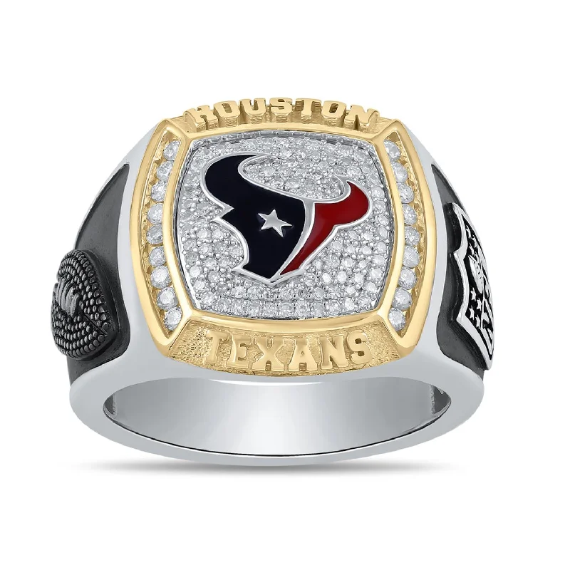 Luxury Diamond Engagement Ring-True Fans Fine Jewelry Houston Texans 1/2 CTW Diamond Ring in Sterling Silver