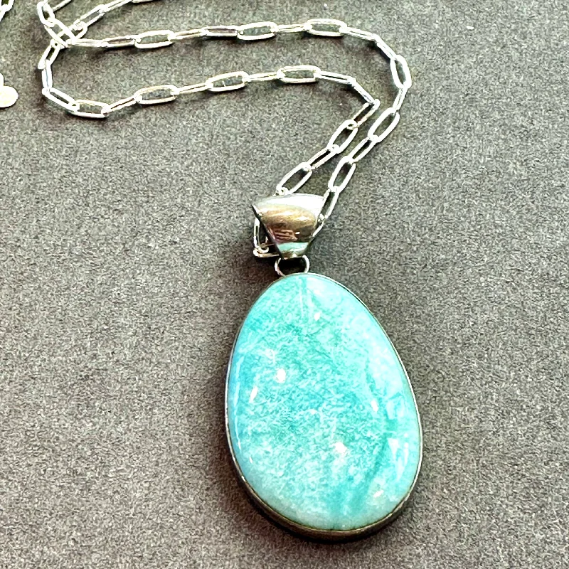 Custom Birthstone Necklace-Gem Drop 💎 Amazonite Necklace #3