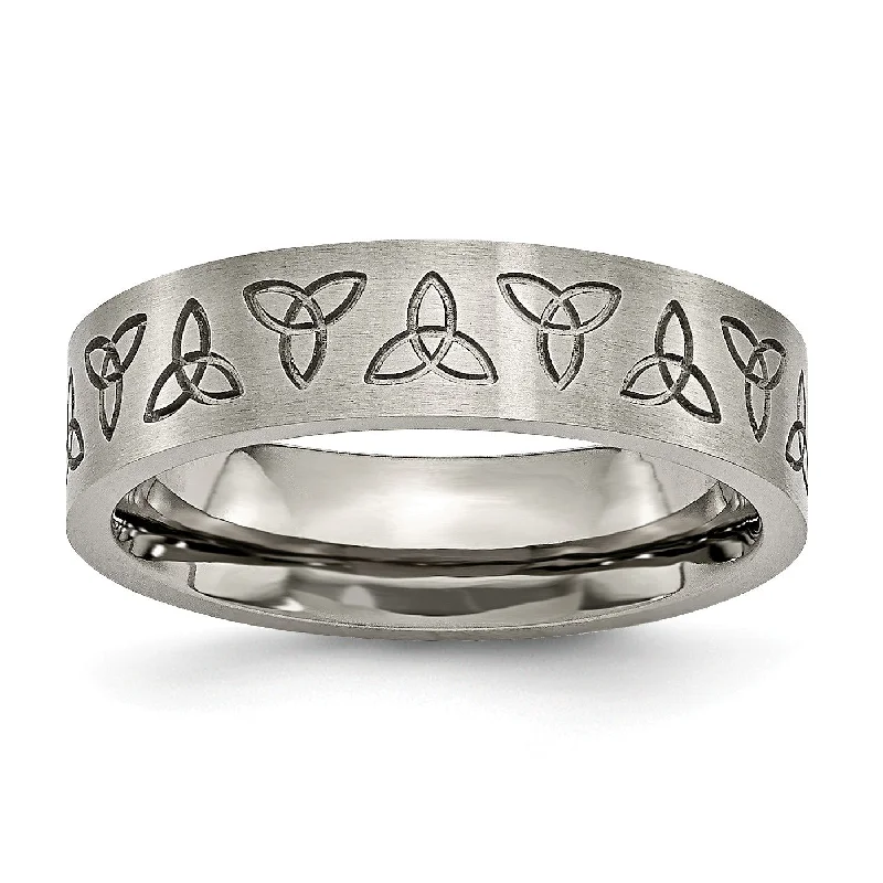 Boho Style Ring-6MM Wedding Ring in Titanium