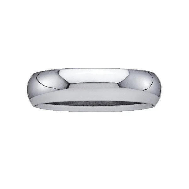 Women’s Gemstone Ring-4MM Wedding Ring in 10KT White Gold