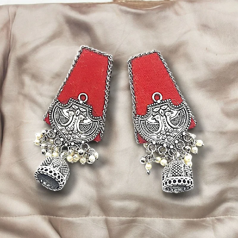 Boho Style Earrings-Bajana Lifestyle Women's Handmade Red Fabric Earring