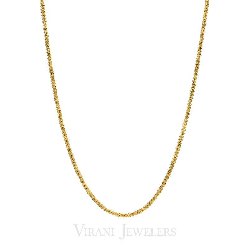 Silver Cross Necklace-22K Yellow Gold Beaded Curb Link Classic Chain Necklace for Men