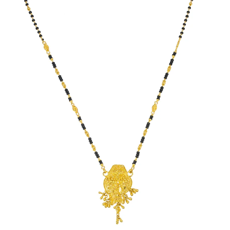 Multicolor Pendant Necklace-22K Yellow Gold Mangalsutra Necklace W/ Abstract Pendant