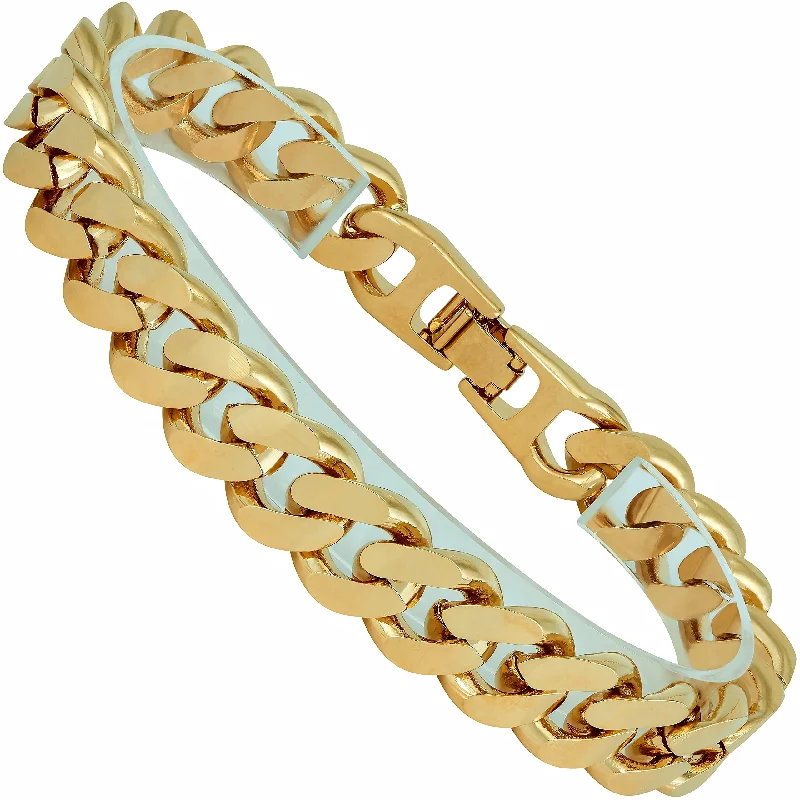 Custom Engraved Bracelet-12mm Miami Curb Cuban Link Chain Bracelet