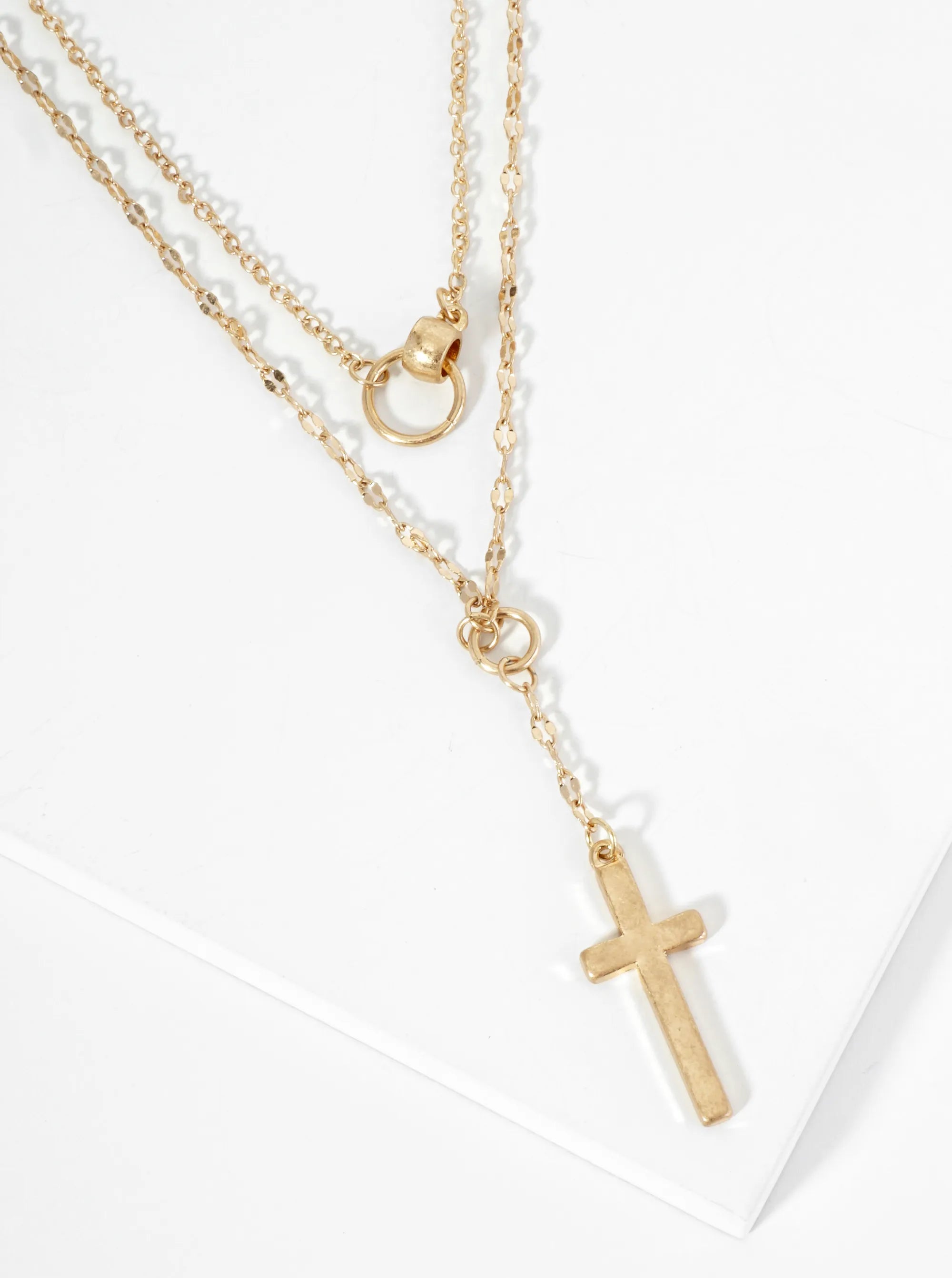 Opal Necklace for Women-Layered Cross Pendant Necklace