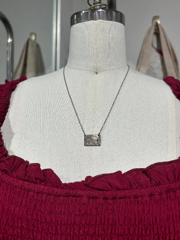 Modern Pendant Necklace-Jill Massey Tiny Cross Necklace