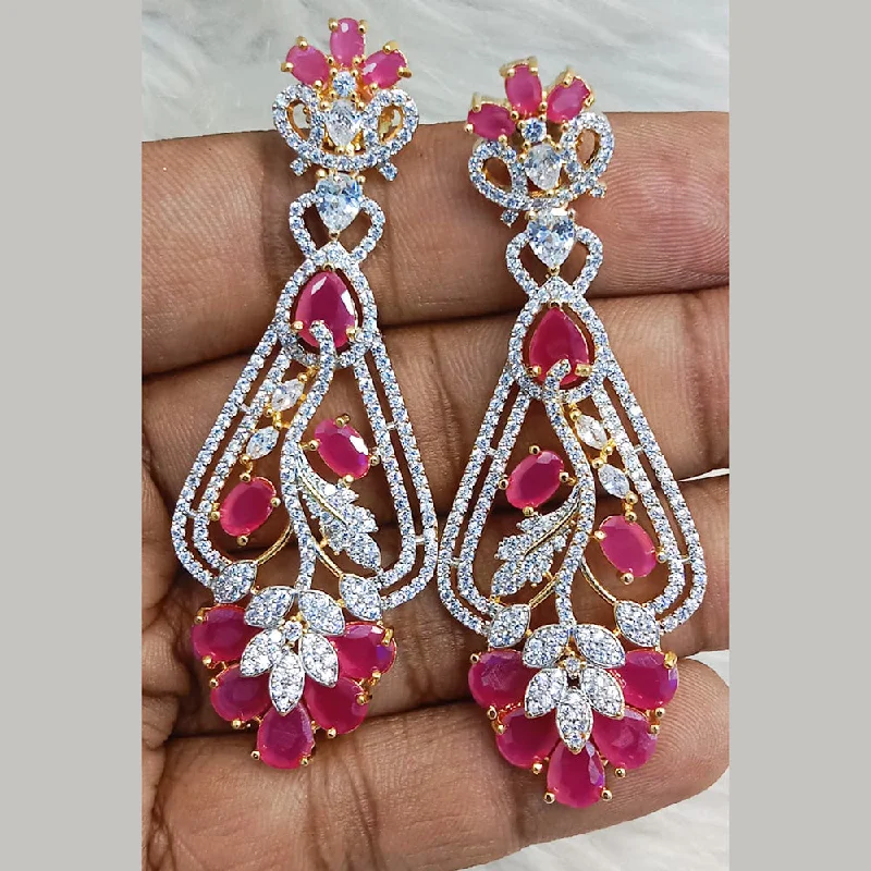 Rose Gold Stud Earrings-Jain Jewellers Gold Plated AD Dangler Earrings