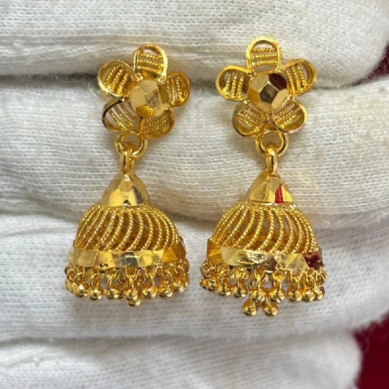 Elegant Diamond Earrings-Pari Art Jewellery Forming Gold Jhumki Earrings