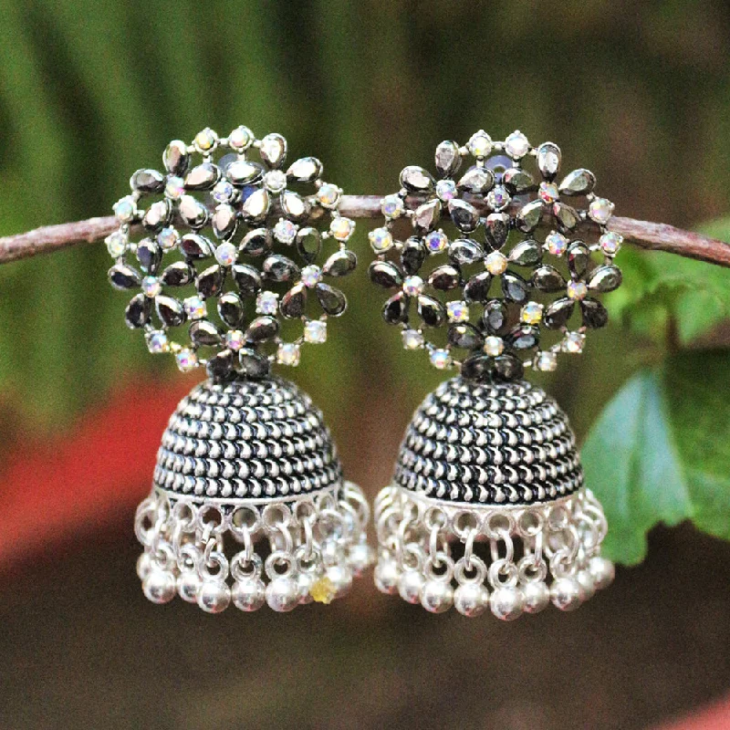 Stud Earrings for Women-H K Fashion  Silver Plated  Jhumki Earrings