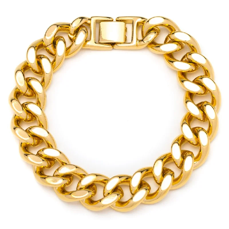 Modern Gemstone Bracelet-15mm Cuban Link Bracelet