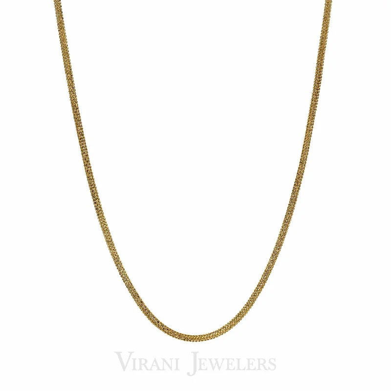 Layered Chain Necklace-22K Yellow Gold Popcorn Link Classic Chain Necklace for Men