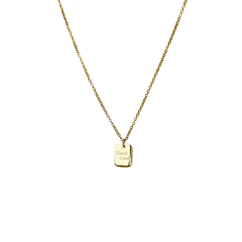 Elegant Gold Pendant Necklace-Good Luck Charm Necklace