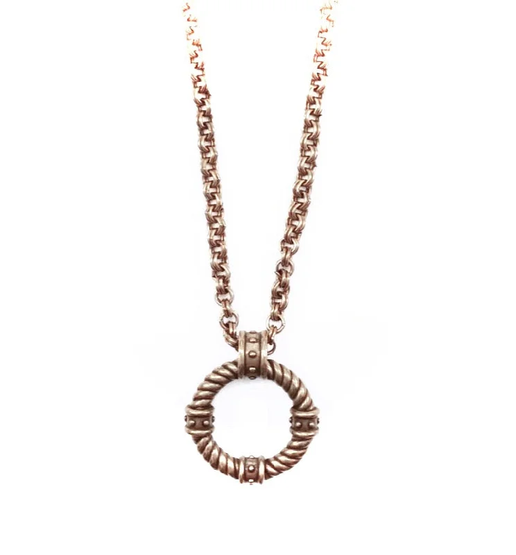 Initial Necklace for Women-Rope Circle Pendant Necklace