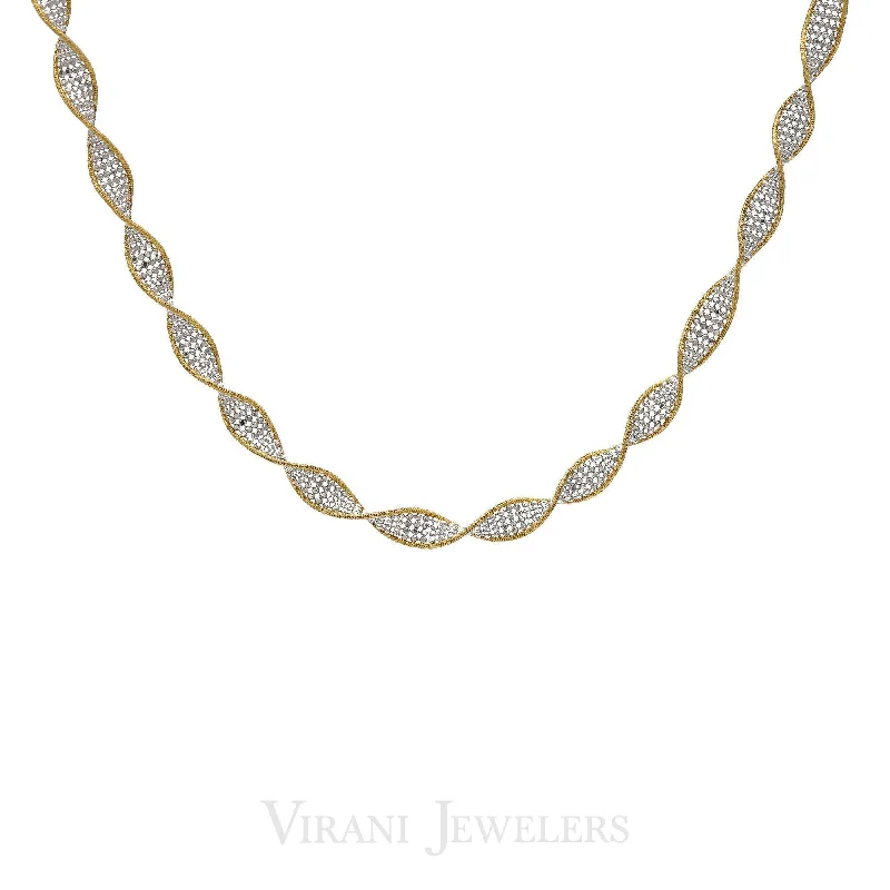 Women’s Fashion Necklace-22K Multitone Gold Twisted Chain Necklace