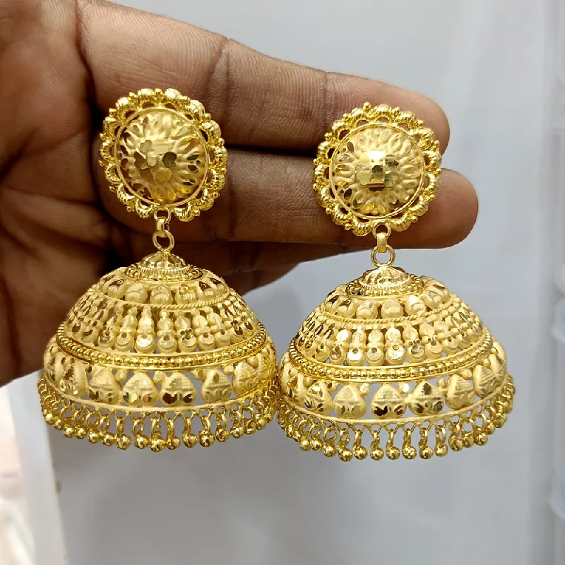 Elegant Vintage Earrings-Pari Art Jewellery Gold Forming Jhumki Earrings