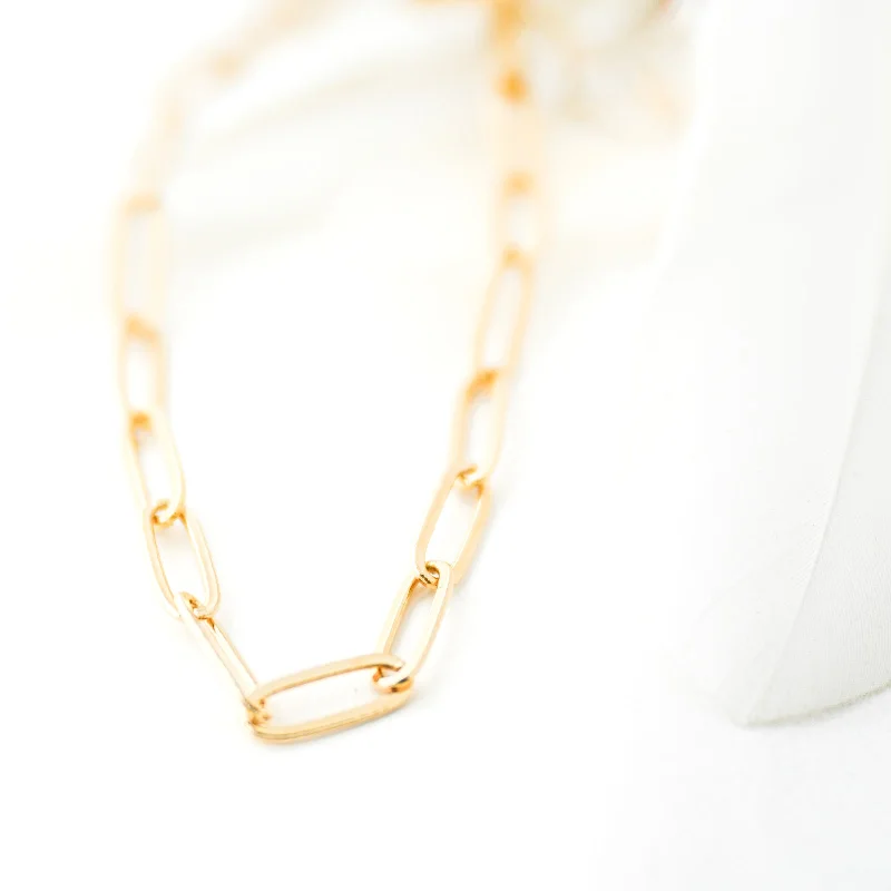 Fashion Jewelry Necklace-Indah Paperclip Chain