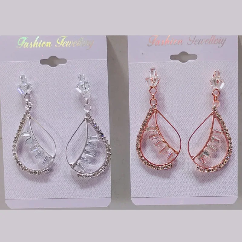 Acrylic Earrings-Tip Top Jewellers Crystal And Austrian Stone Dangler Earrings