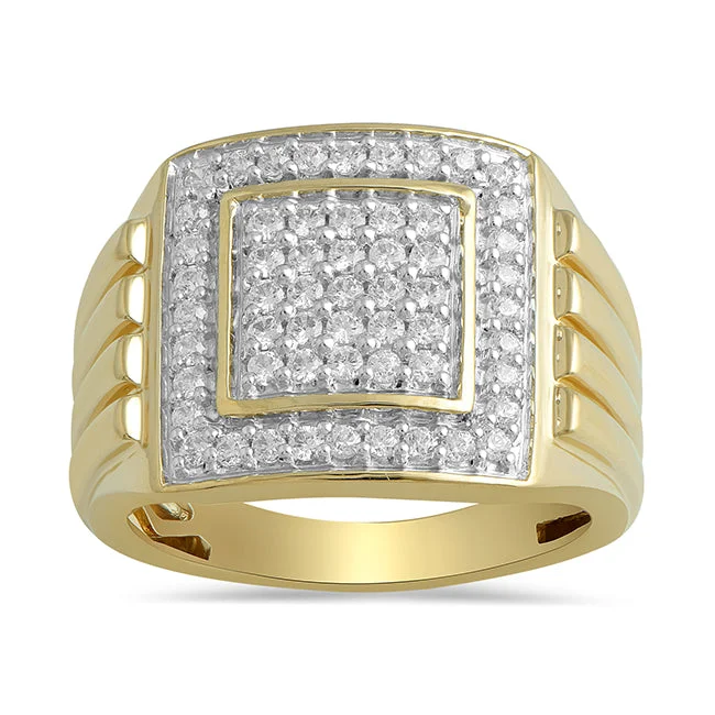 Handmade Engagement Ring-1 CTW Diamond Ring in 10KT Yellow Gold