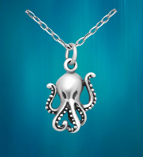 Women’s Chain Necklace-Sterling Silver Octopus Necklace