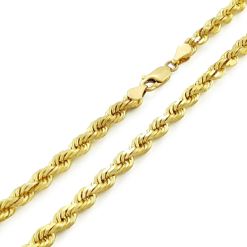 Beaded Statement Necklace-Rope Diamond Cut Chain Necklace – Gold Plated .925 Sterling Silver