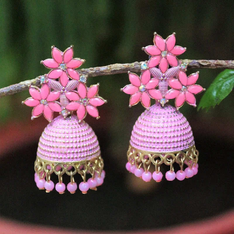 Cute Stud Earrings for Kids-H K Fashion  Pota Stone Jhumki Earrings