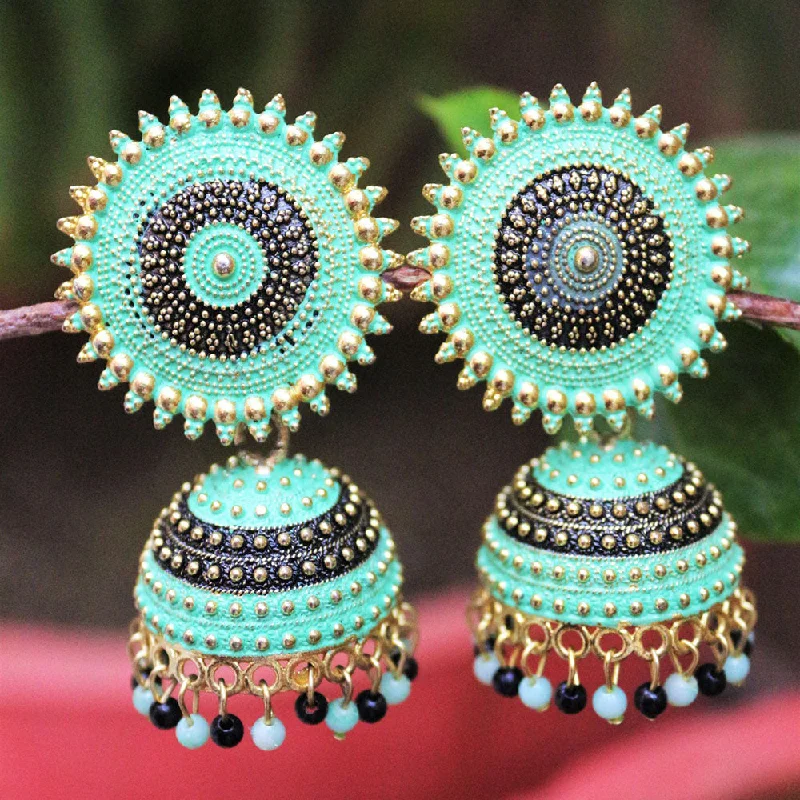 Large Gem Earrings-H K Fashion  Beads Jhumki Earrings