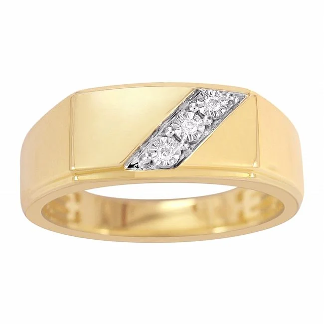 Wedding Ring Set for Women-1/30 CTW Diamond Ring in 10KT Yellow Gold