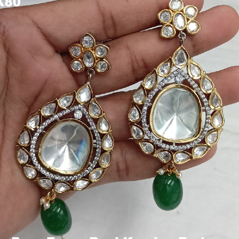 Multi-Colored Earrings-Amoliya Jewels Brass Kundan Earrings