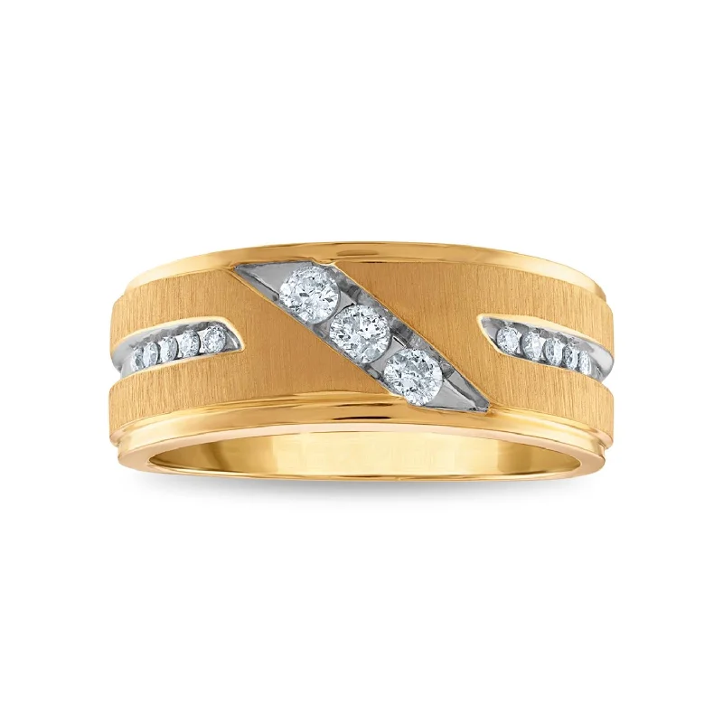 Round Cut Diamond Ring-1/3 CTW Diamond Wedding Ring in 10KT Yellow Gold