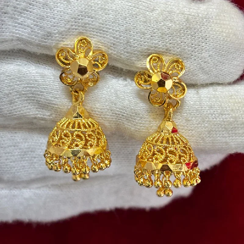 Fashionable Drop Earrings-Pari Art Jewellery Forming Gold Jhumki Earrings