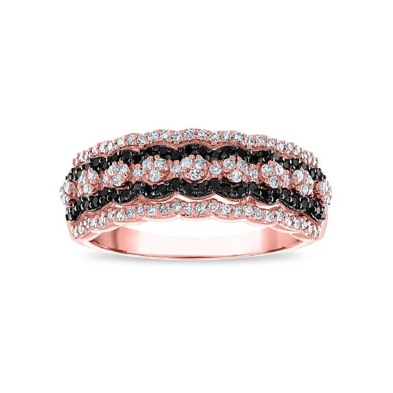 Gemstone Eternity Ring-3/8 CTW Diamond Anniversary Ring in 10KT Rose Gold