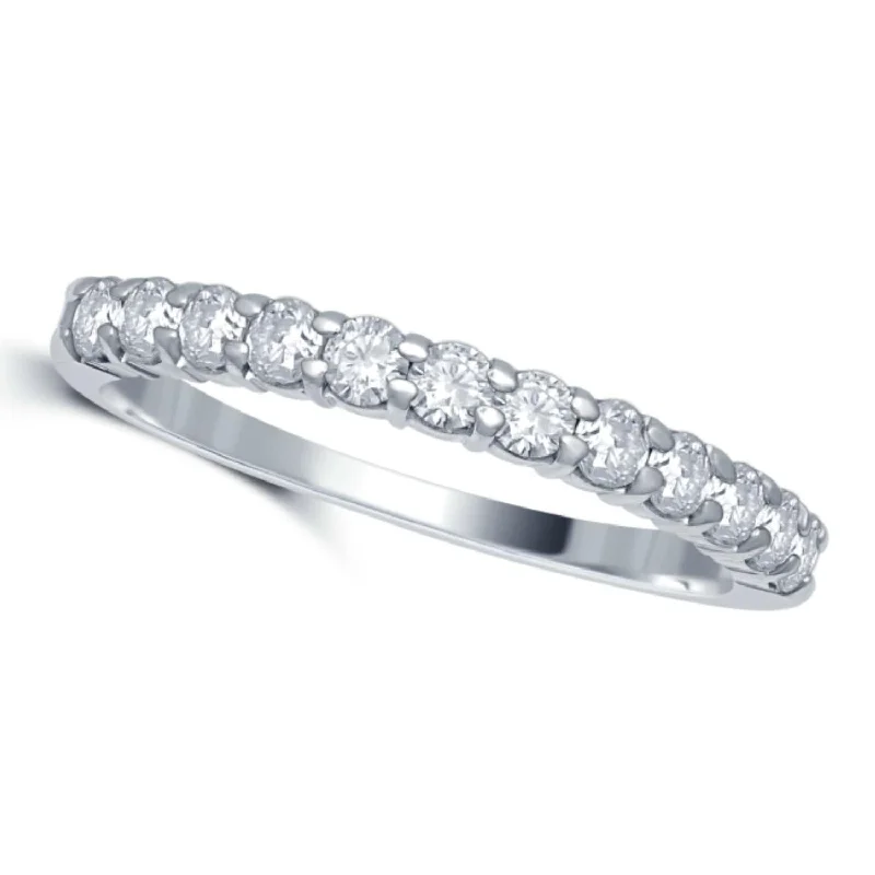 Luxury Wedding Band-1/2 CTW Diamond Wedding Ring in 14KT White Gold