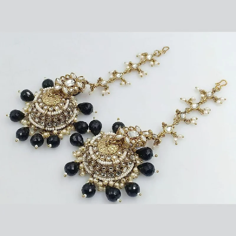 Elegant Crystal Earrings-Rani Sati Jewels Gold Plated Crystal Stone Kanchain Jhumki Earrings