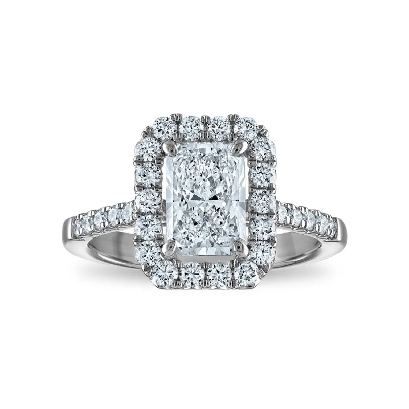 Matching Couple Rings-Signature EcoLove Diamond Dreams 1-7/8 CTW Diamond Halo Engagement Ring in 14KT White Gold