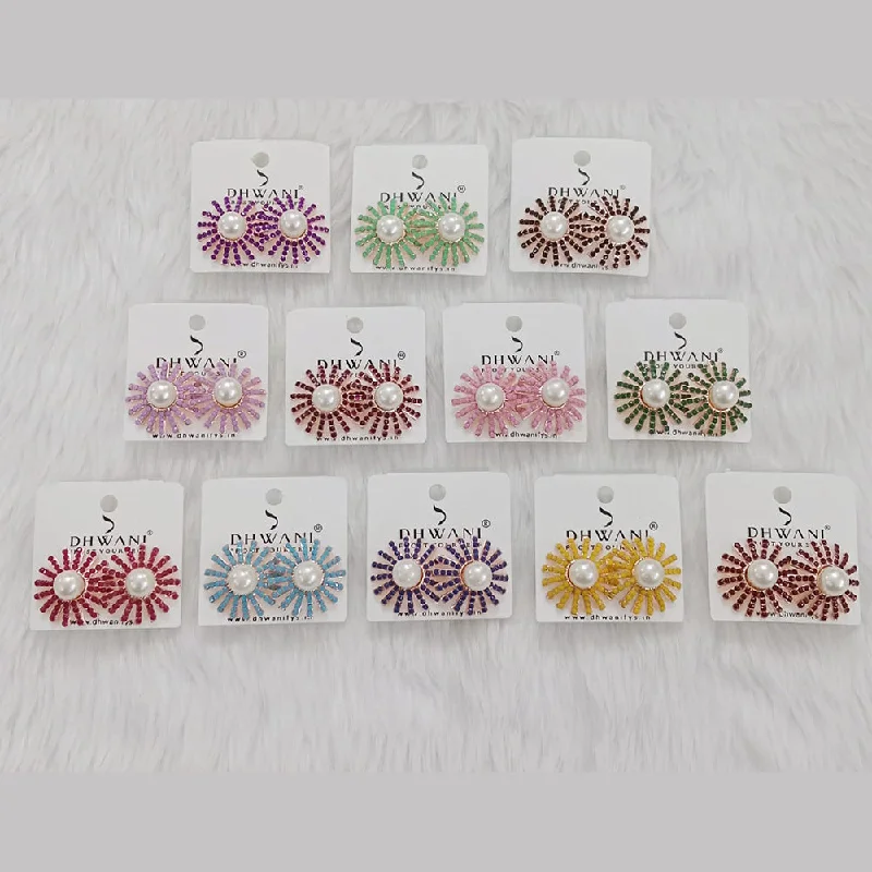 Artistic Drop Earrings-Dhwani Austrian Stone Studs Earrings (Assorted Color)