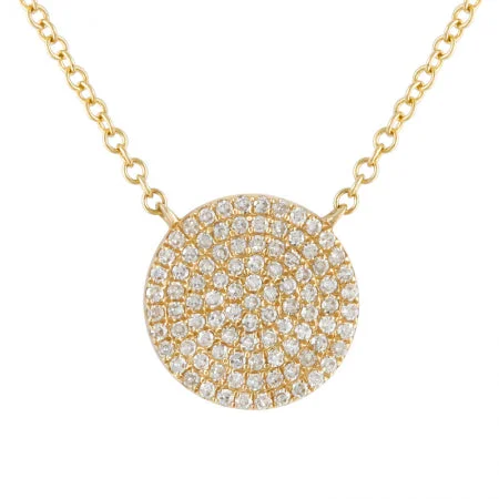 Simple Gold Necklace-14k Yellow Gold Diamond Circle Necklace