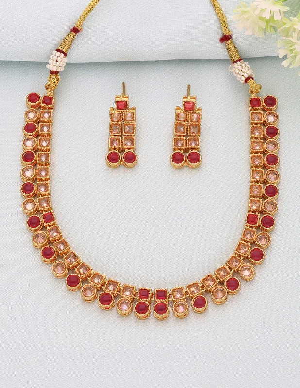 Modern Chain Necklace-Designer Kundan Necklace Set