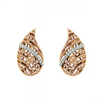 Luxury Pearl Earrings-14KT (585) Yellow Gold And Diamond Earrings For Women