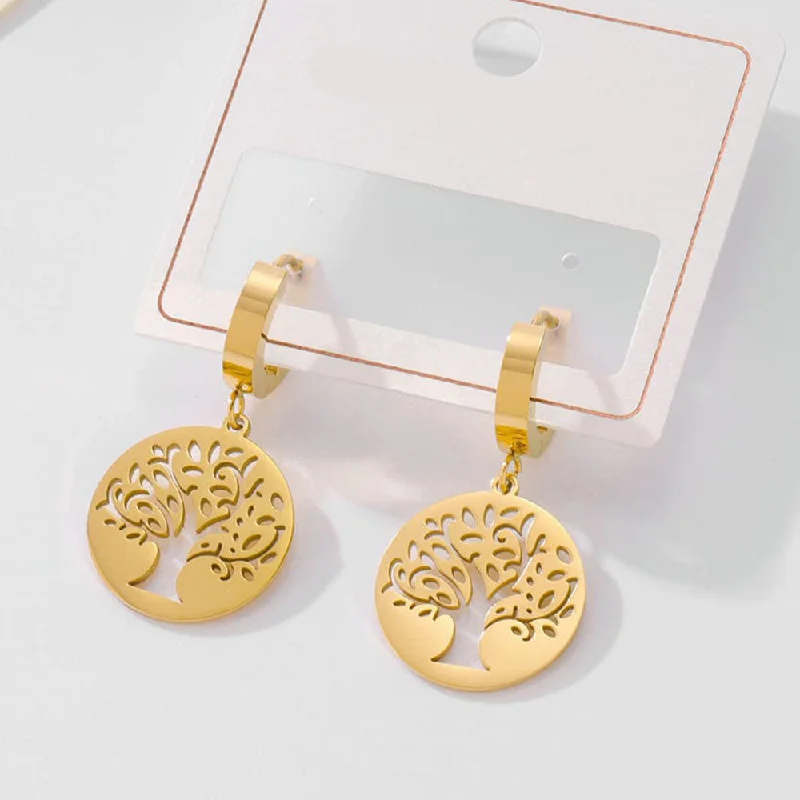 Floral Earrings-Tarohi Jewels  Gold Plated  Dangler Earrings