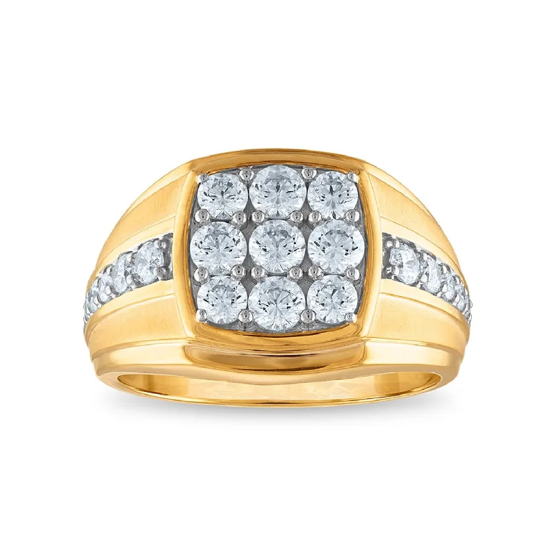 Custom Wedding Ring Set-Signature EcoLove 1-1/2 CTW Lab Grown Diamond Ring in 14KT Yellow Gold