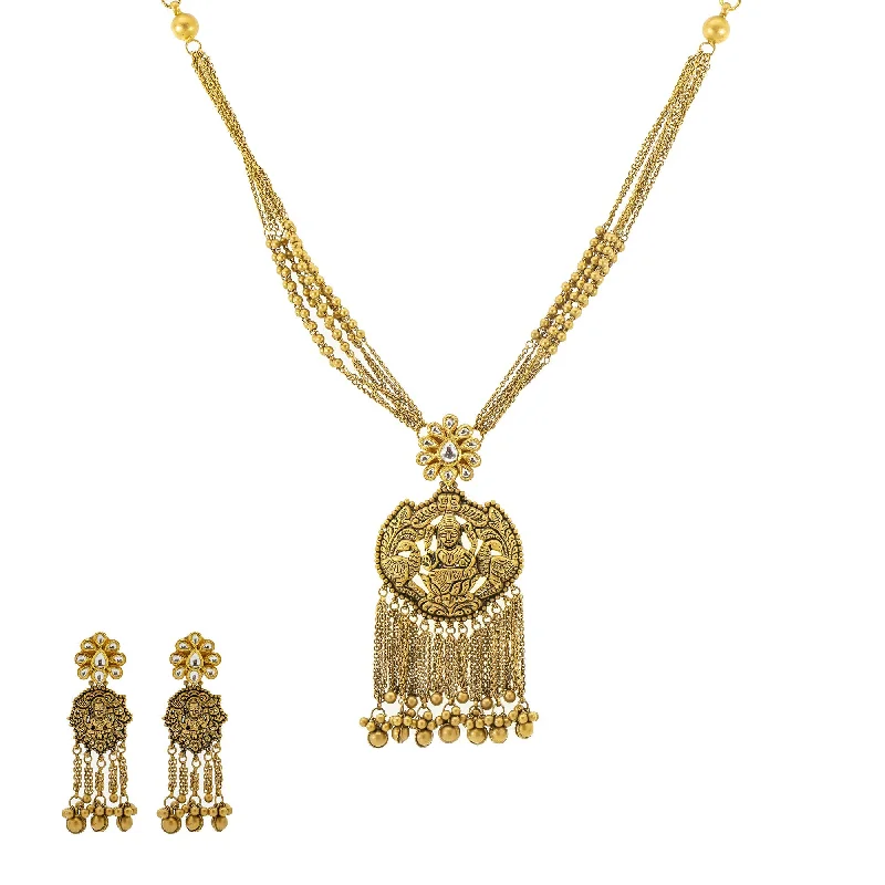 Sterling Silver Necklace-22K Gold Kashvi  Antique Jewelry Set