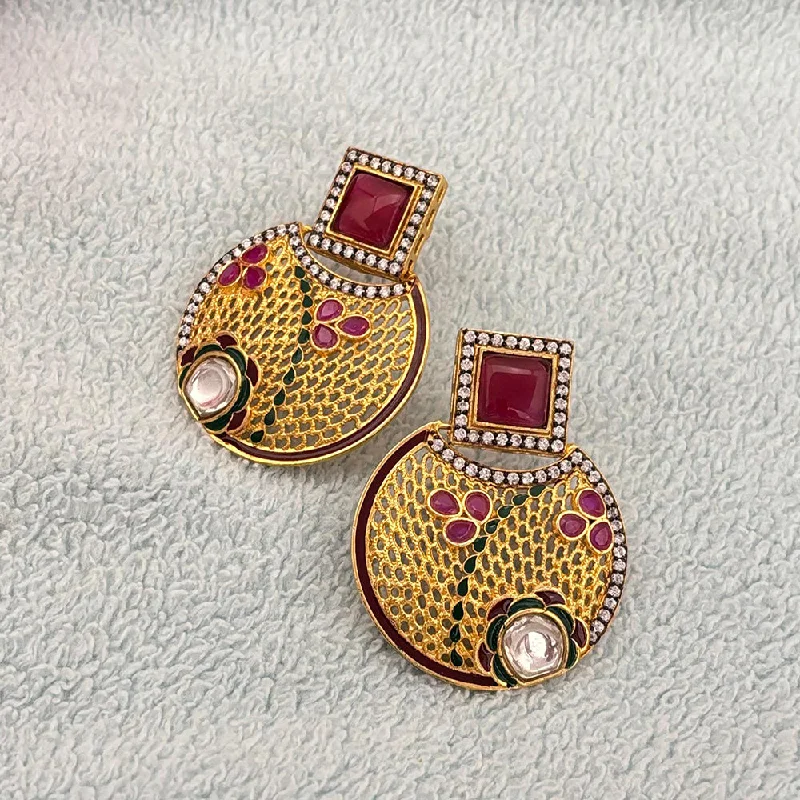 Women’s Fashion Earrings-Jewel Addiction Gold Plated Austrian Stone Dangler Earrings