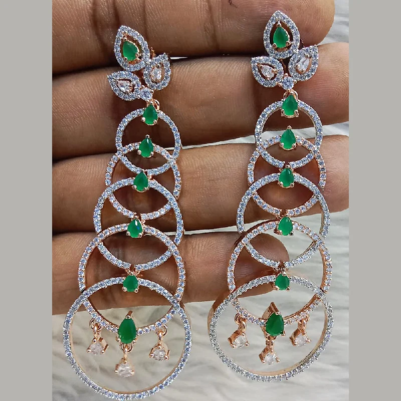 Colored Gemstone Earrings-Jain Jewellers Gold Plated AD Dangler Earrings