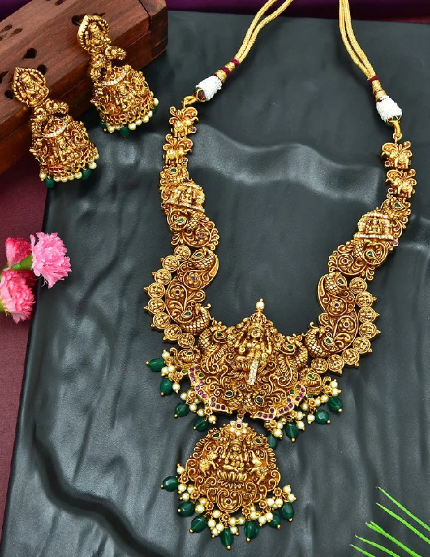 Bridal Necklace Set-Designer Antique Lakshmi Devi Necklace Set