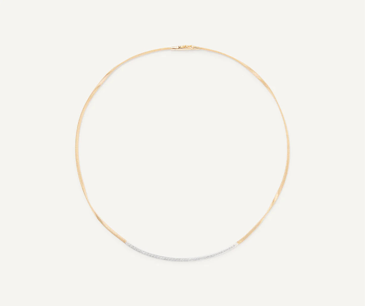 Luxury Pendant Necklace-Yellow Gold Coil Necklace With Diamond Bar