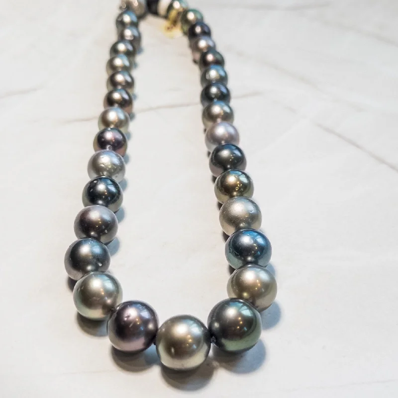 Personalized Silver Necklace-Bomboocha Tahitian Pearl Strand