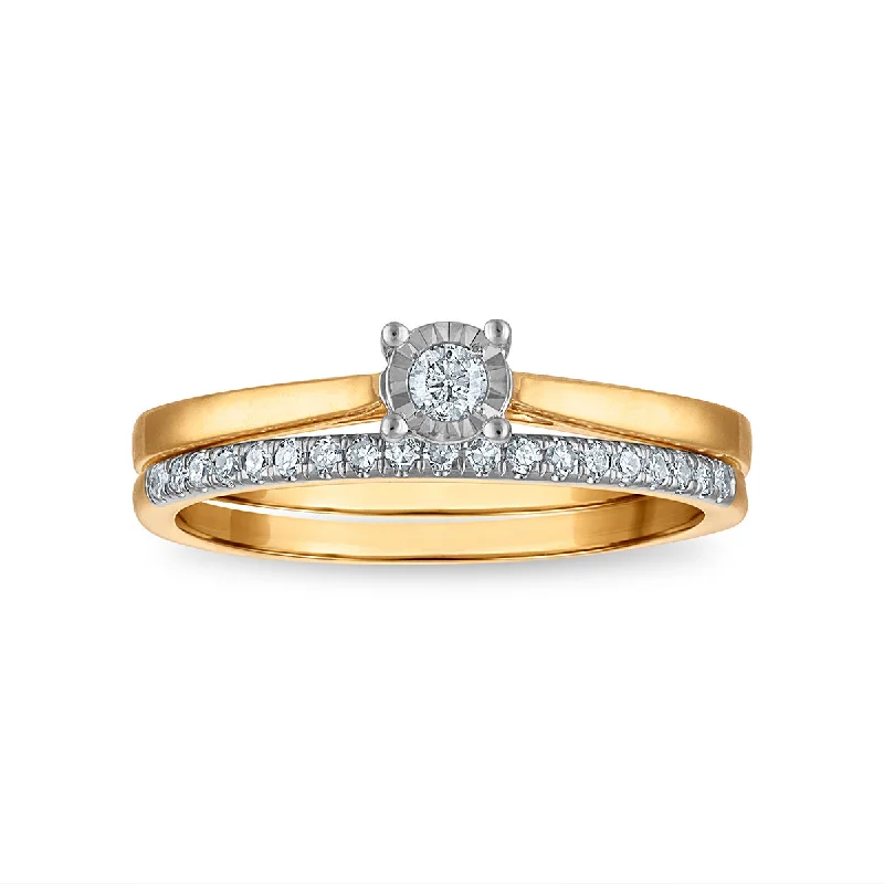 Men’s Customizable Ring-1/5 CTW Diamond  Illusion Bridal Set in 10KT Gold