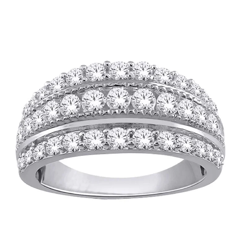 Women’s Designer Engagement Ring-1 CTW Diamond Fashion Ring in 10KT White Gold