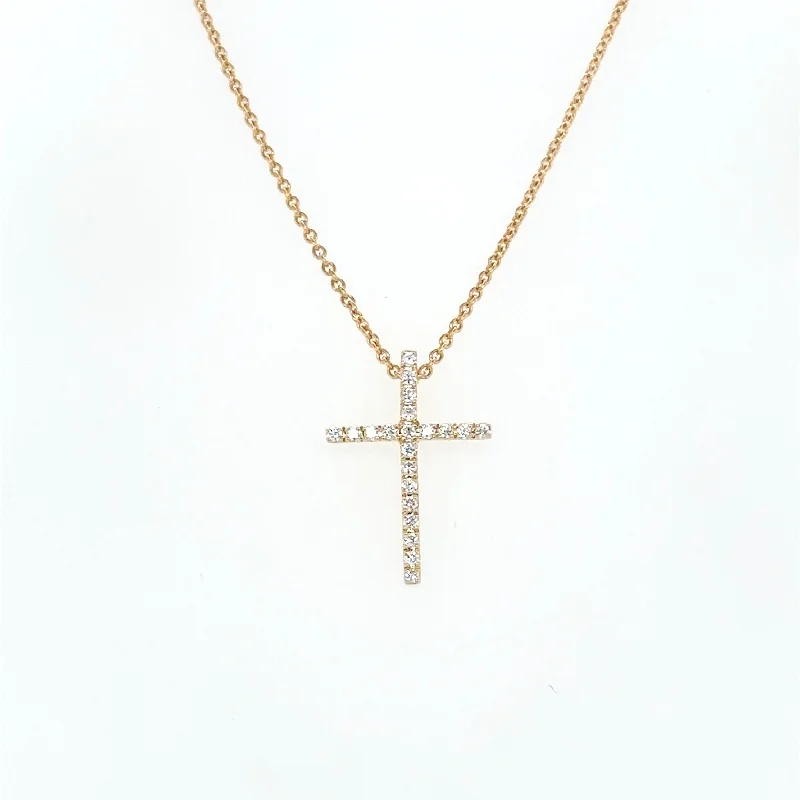 Long Pendant Necklace-Yellow Gold Cross Necklace